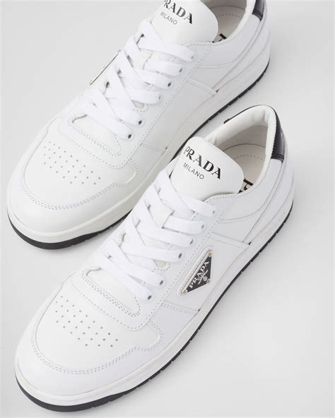 prada downtown perforated leather sneakers